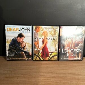 3 Nicholas Sparks DVDs, Dear John, Safe Haven, The Longest Ride